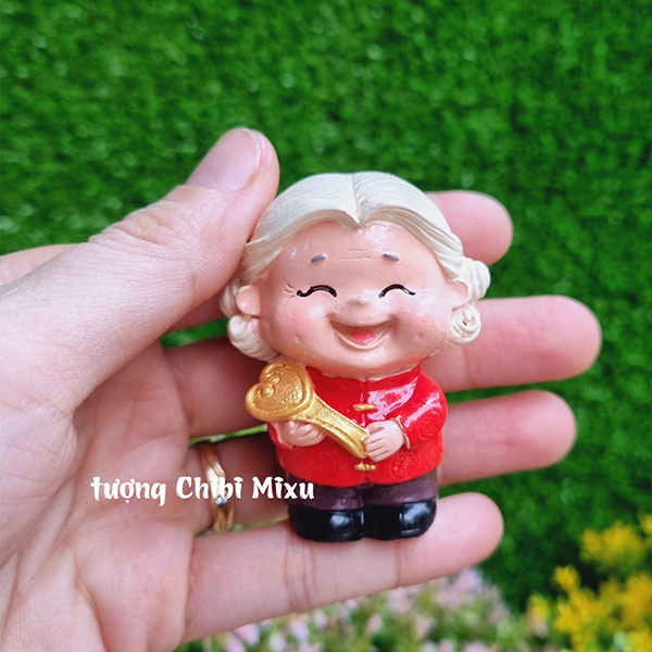 Tượng Bách Niên Giai Lão - Ông Bà áo đỏ 6cm